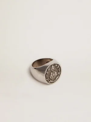Shop Anel de sinete masculino na cor prata velha Jewels
