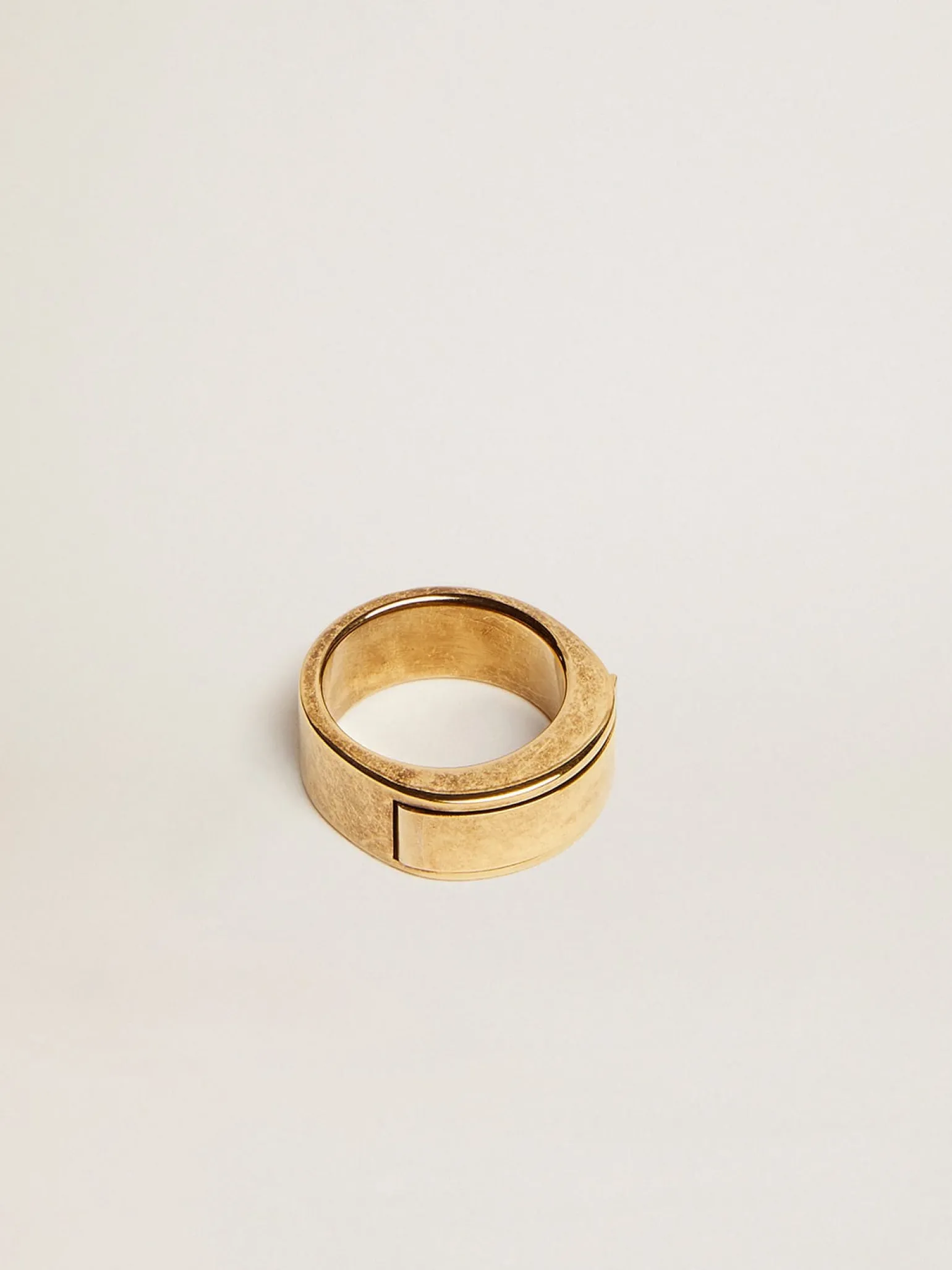 Outlet Anel feminino cor ouro velho com mensagem escondida MULHER Jewels | Joias