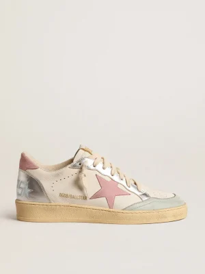 Clearance Ball Star com estrela de suede rosa e inserções de couro metálico MULHER Ball Star
