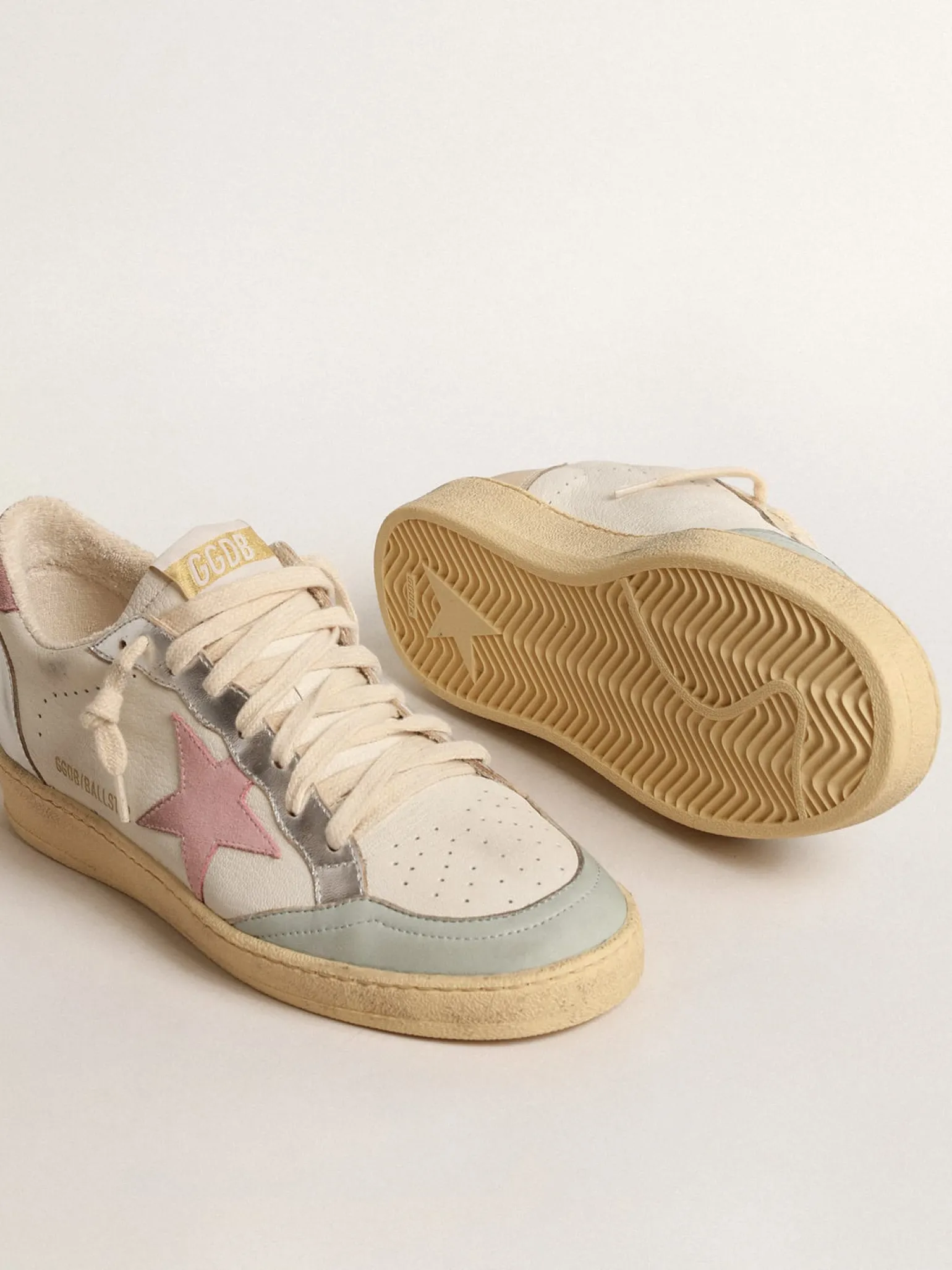 Clearance Ball Star com estrela de suede rosa e inserções de couro metálico MULHER Ball Star