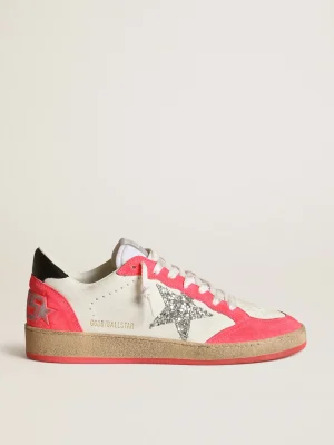 Cheap Ball Star feminino de napa branca com estrela de glitter MULHER Ball Star
