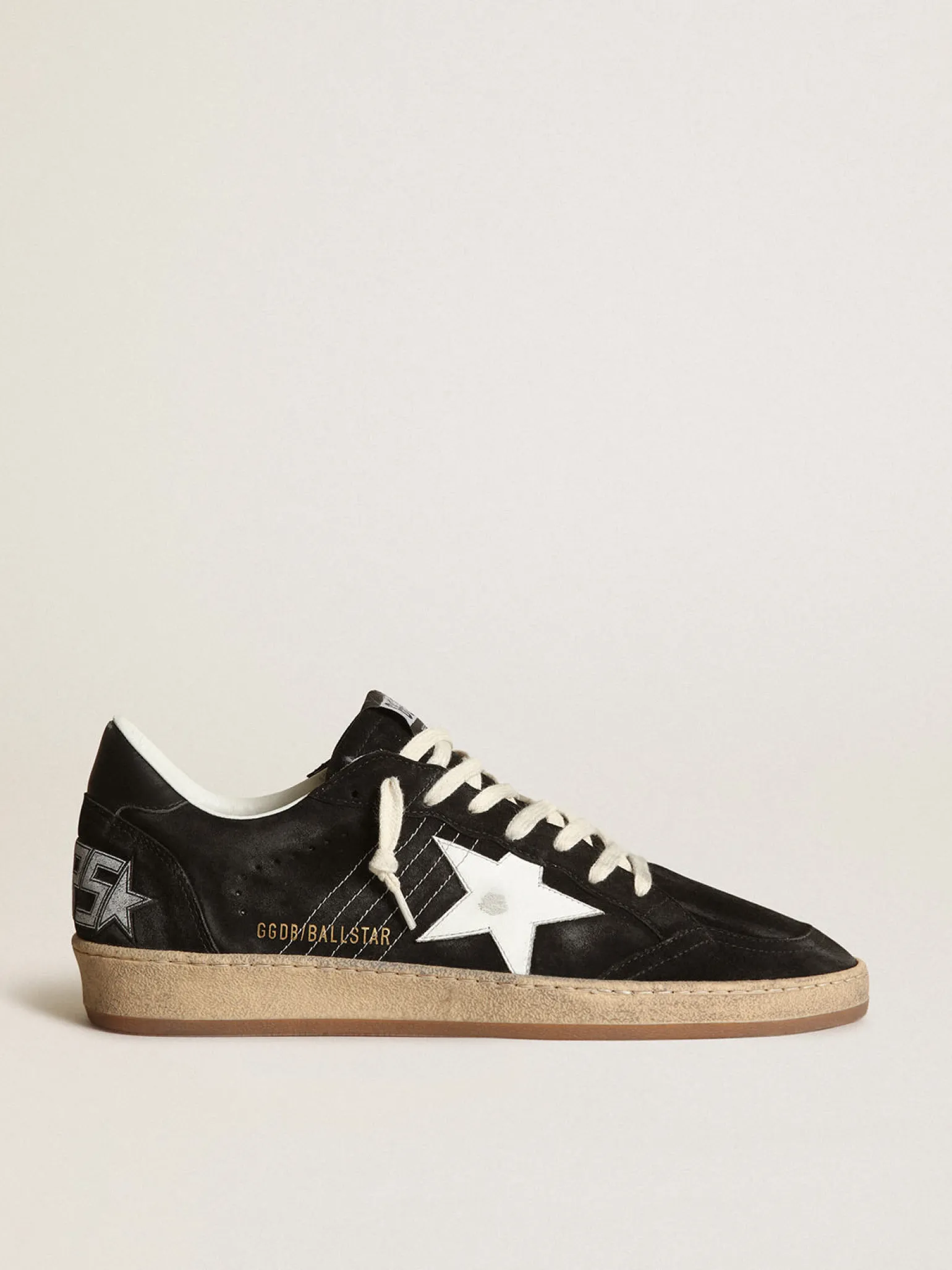 Online Ball Star feminino de suede preto com estrela de couro branco MULHER Ball Star