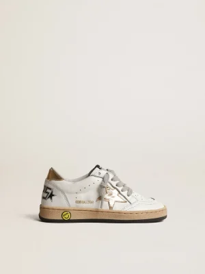 Shop Ball Star Junior com estrela e talão de couro metálico dourado Meninas pequenas (1-3 anos) | Meninos pequenos (1-3 anos)