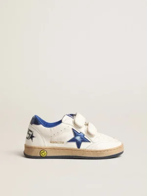 Best Sale Ball Star Junior com estrela e talão de couro metálico azul Meninos pequenos (1-3 anos)