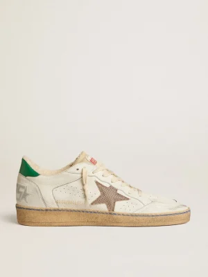 Outlet Ball Star LTD com estrela de tela cor de areia e talão de couro verde Ball Star