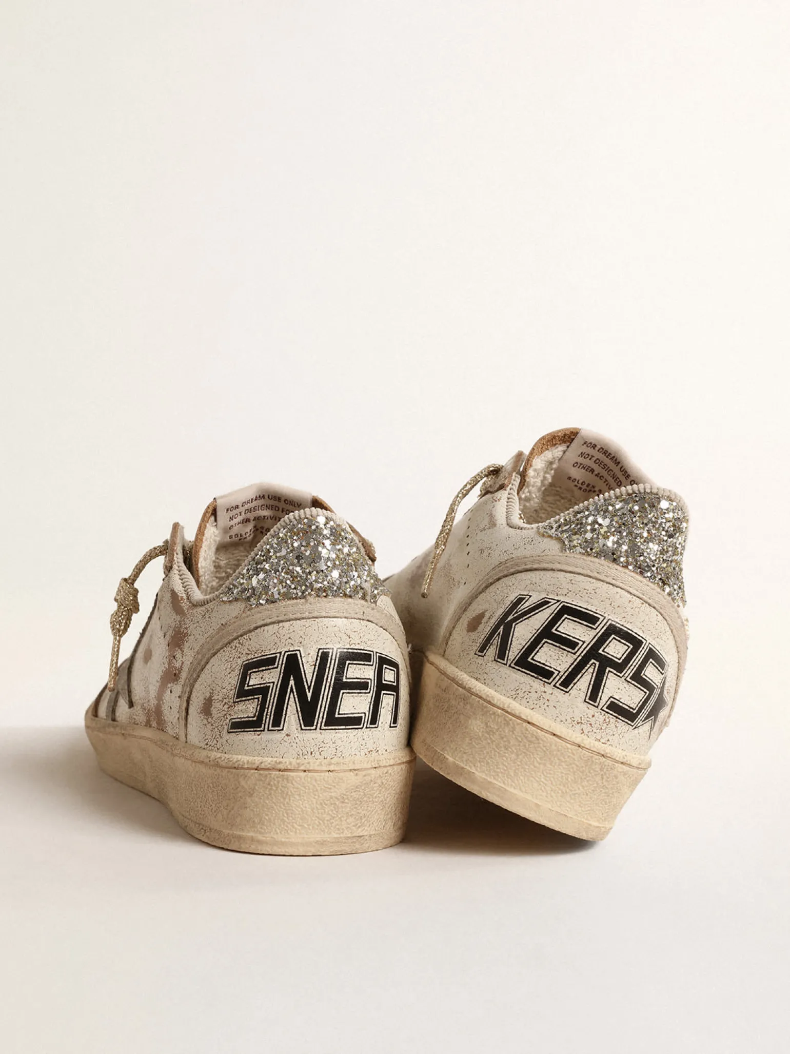 Flash Sale Ball Star LTD com estrela de suede e talão de glitter platinado MULHER Ball Star