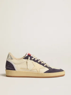 Best Ball Star LTD de napa e suede com estrela creme e talão prateado MULHER Ball Star