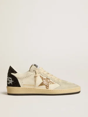 Sale Ball Star LTD de napa e suede com estrela de glitter e talão preto MULHER Ball Star