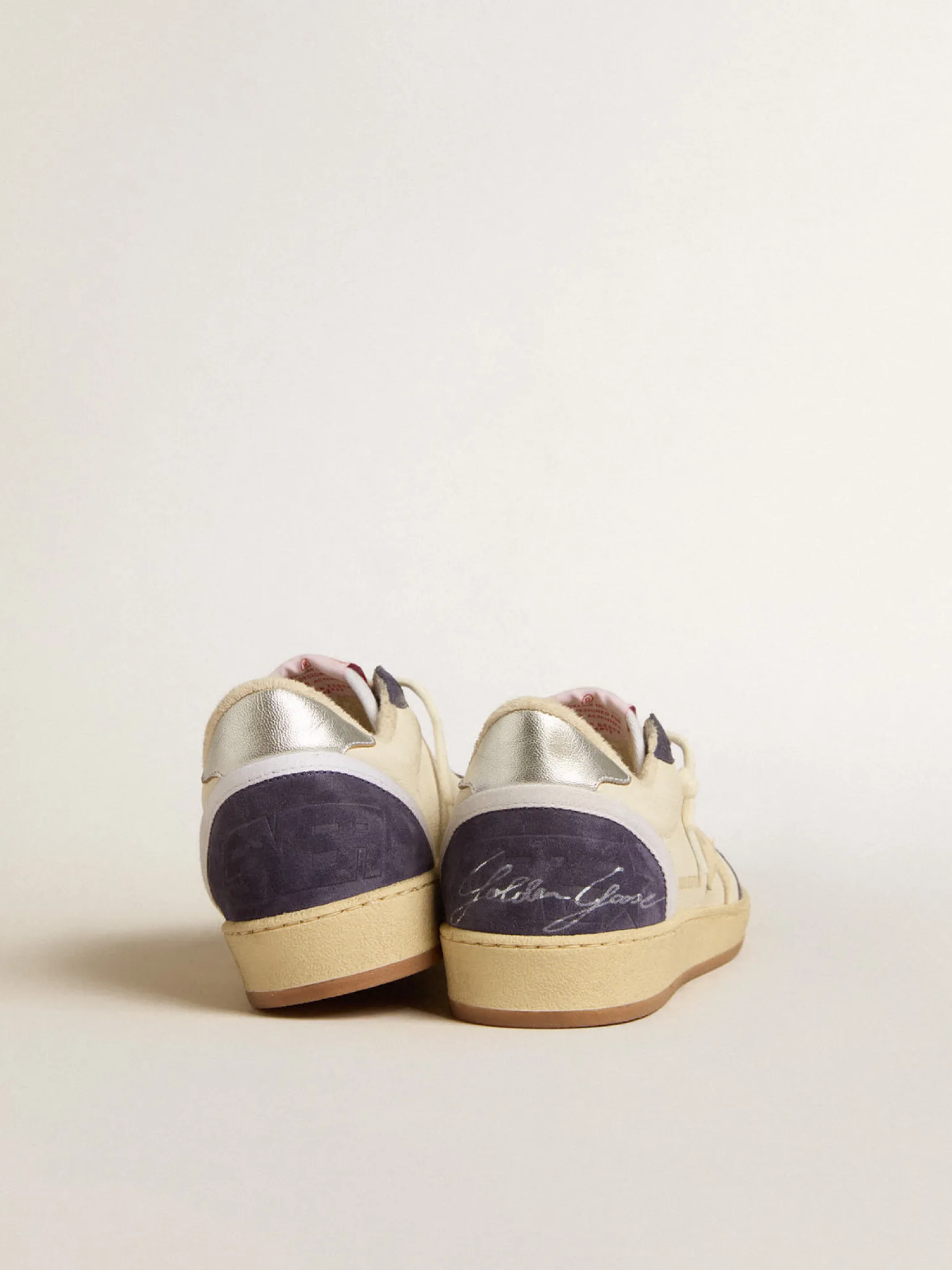 Best Ball Star LTD de napa e suede com estrela creme e talão prateado MULHER Ball Star