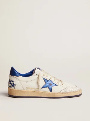 Shop Ball Star masculino de napa branca com estrela e talão azuis Ball Star