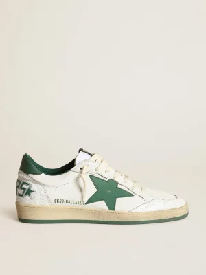 Flash Sale Ball Star masculino de napa branca com estrela verde Ball Star