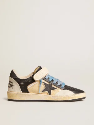 Clearance Ball Star Pro Masculino de couro preto com tira com velcro Ball Star