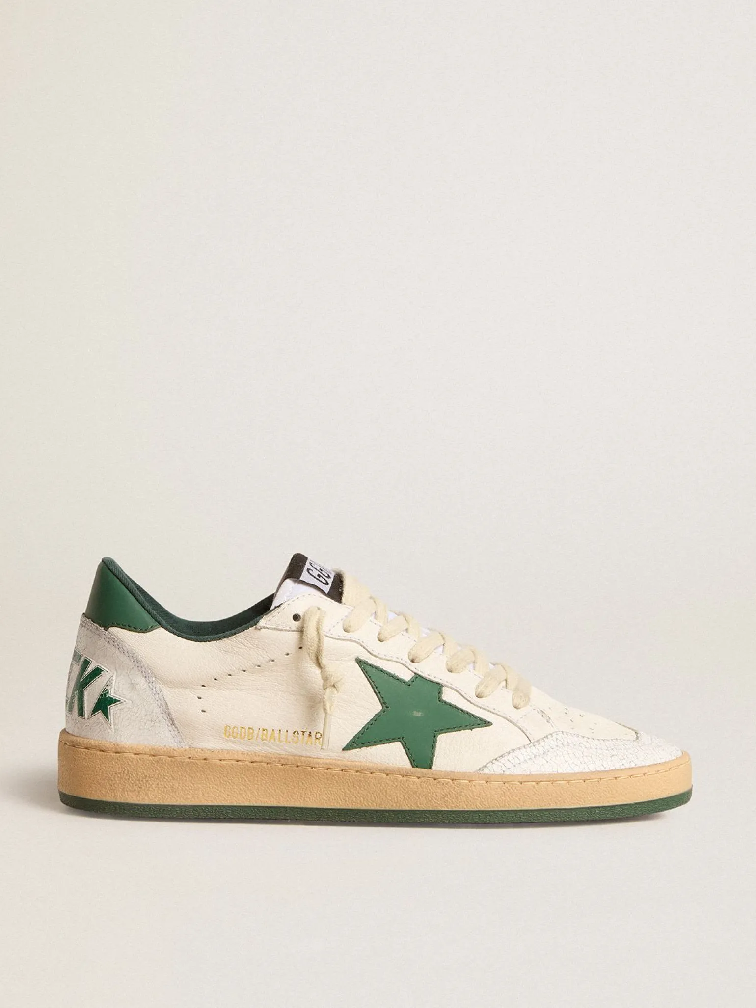 Discount Ball Star Wishes Masculino de napa branca com estrela e talão de couro verde Ball Star