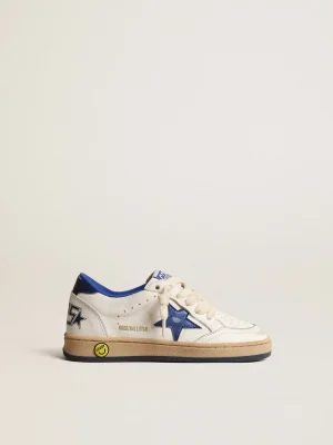 New Ball Star Young com estrela e talão de couro metálico azul Meninos (4-10 anos)