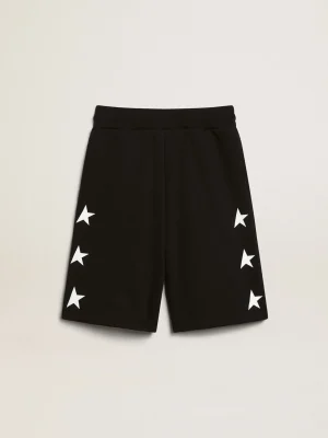 Sale Bermuda preta infantil masculina com estrelas brancas Bottoms (4-12 years) | Bottoms (4-12 years)