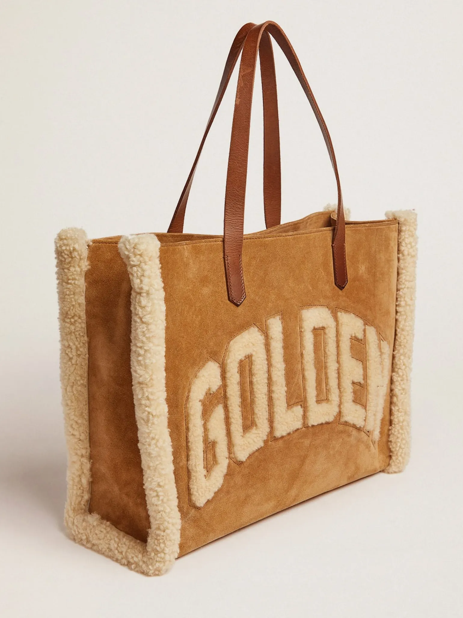 Best Sale Bolsa California East-West de camurça com shearling MULHER Bolsas de ombro | Bolsas de mão