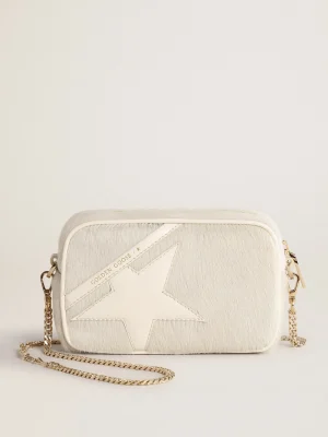 Sale Bolsa Mini Star Bag de couro branco heritage com estrela tom sobre tom MULHER Minibolsas | Bolsas tiracolo
