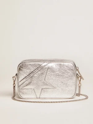 Discount Bolsa Mini Star feminina de couro metálico prateado com estrela tom sobre tom MULHER Minibolsas | Bolsas tiracolo