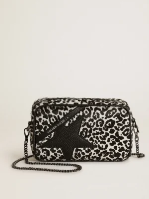 Fashion Bolsa Mini Star feminina de couro cavalinho leopardo preto e branco MULHER Minibolsas | Bolsas tiracolo