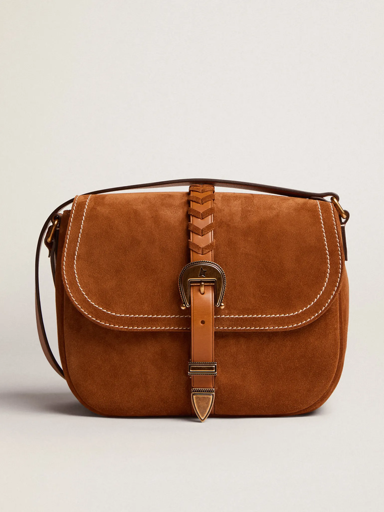 Best Bolsa Rodeo feminina média de suede cor de rum MULHER Bolsas tiracolo