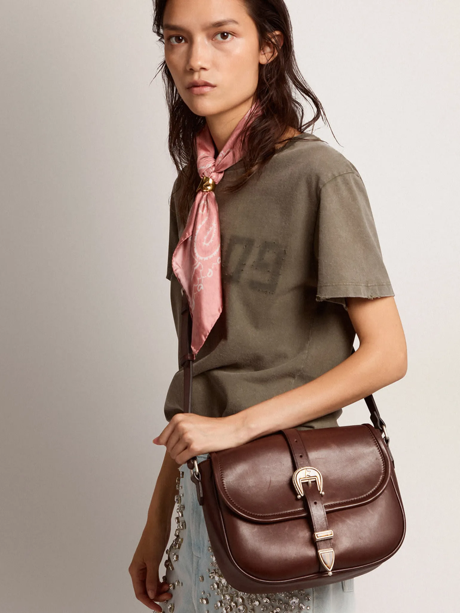 Cheap Bolsa Rodeo média de couro escuro MULHER Bolsas tiracolo
