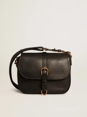 Best Sale Bolsa Sally média de couro preta com fivela e alça de ombro MULHER Bolsas tiracolo