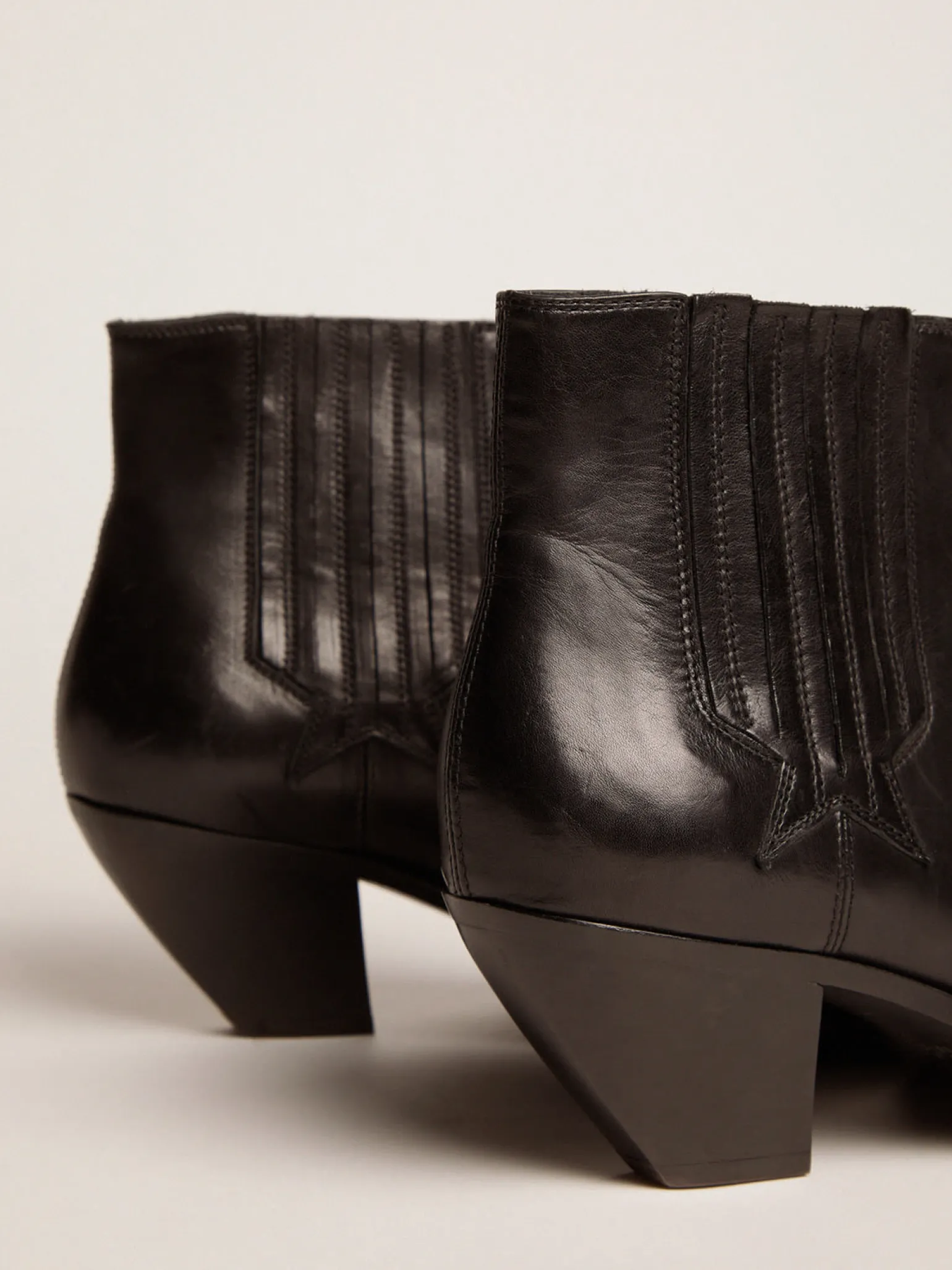 Best Sale Bota Sunset feminina de couro preto MULHER Botas