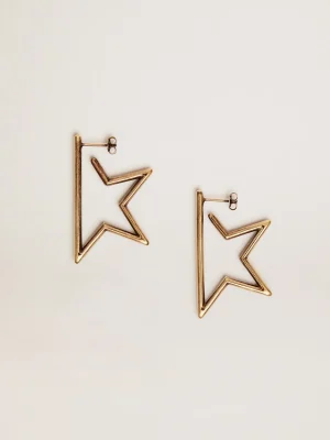Cheap Brincos pendentes Star femininos na cor ouro velho MULHER Joias
