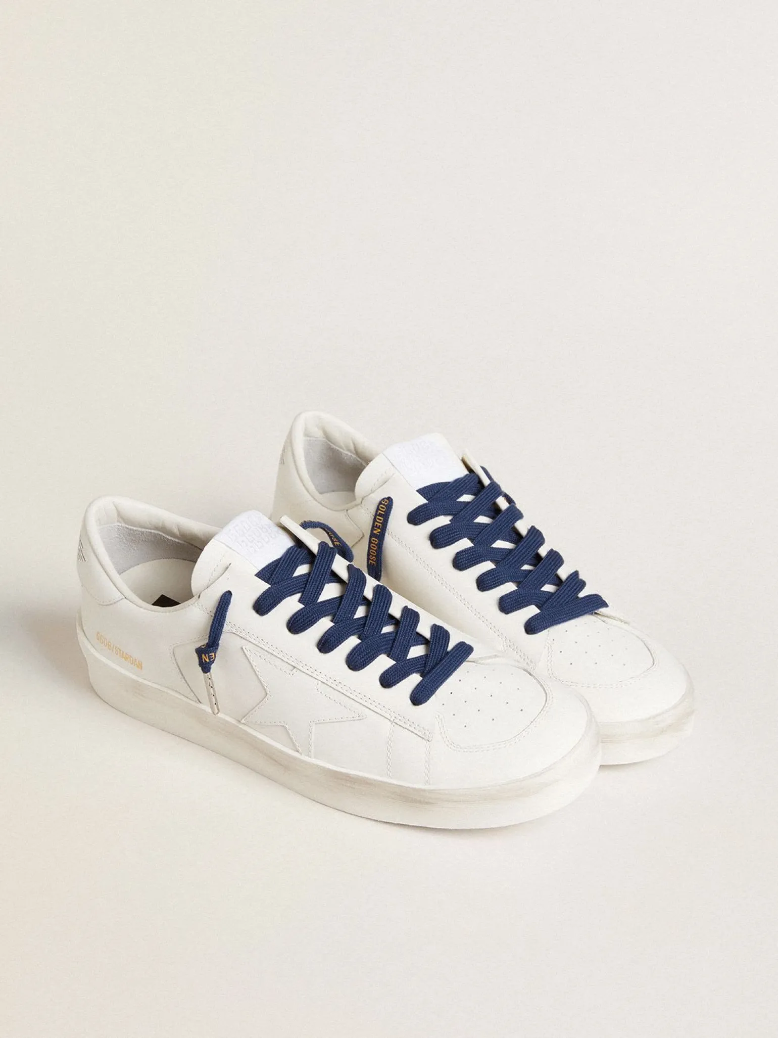 Flash Sale Cadarços de algodão azul-marinho com logo dourado em contraste MULHER Cadarços | Cadarços