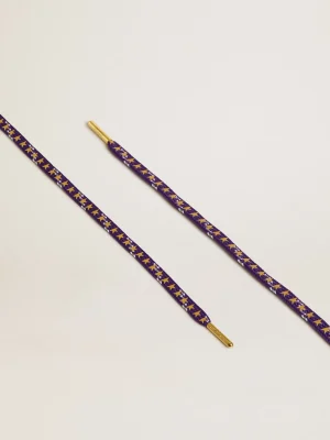 Flash Sale Cadarços roxos com decorações e estrelas douradas em contraste MULHER Cadarços | Cadarços