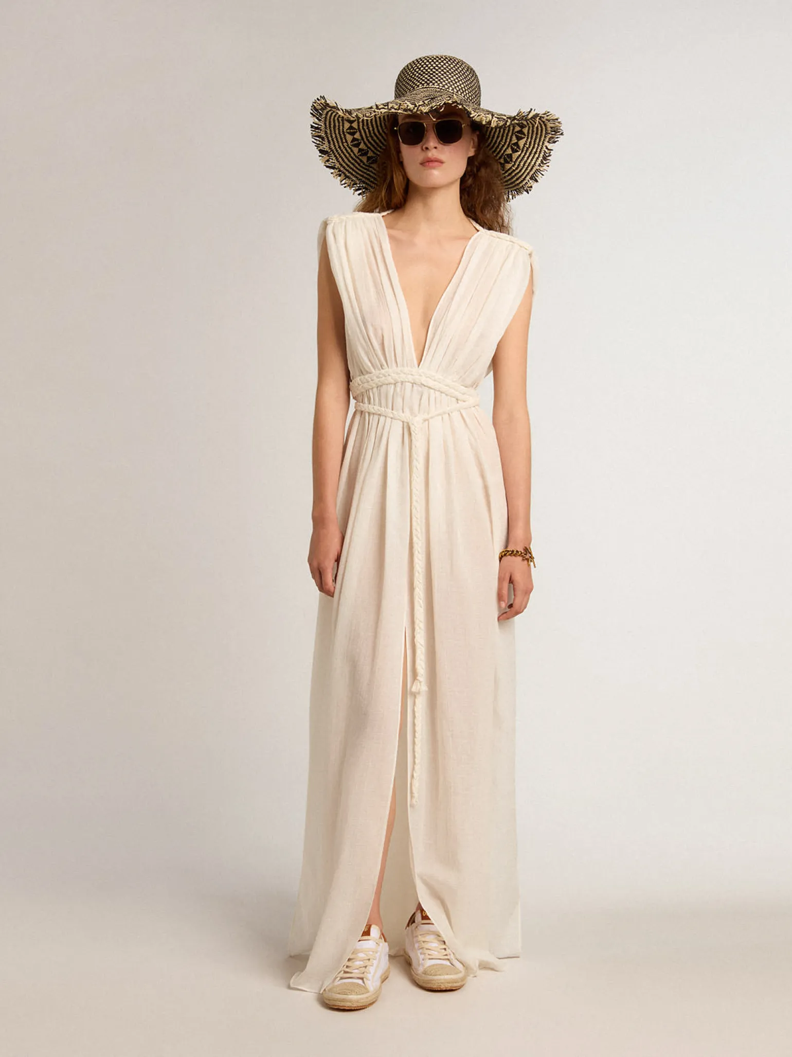 Sale Caftan de algodão jacquard branco usado MULHER Beachwear | Vestidos e macacões
