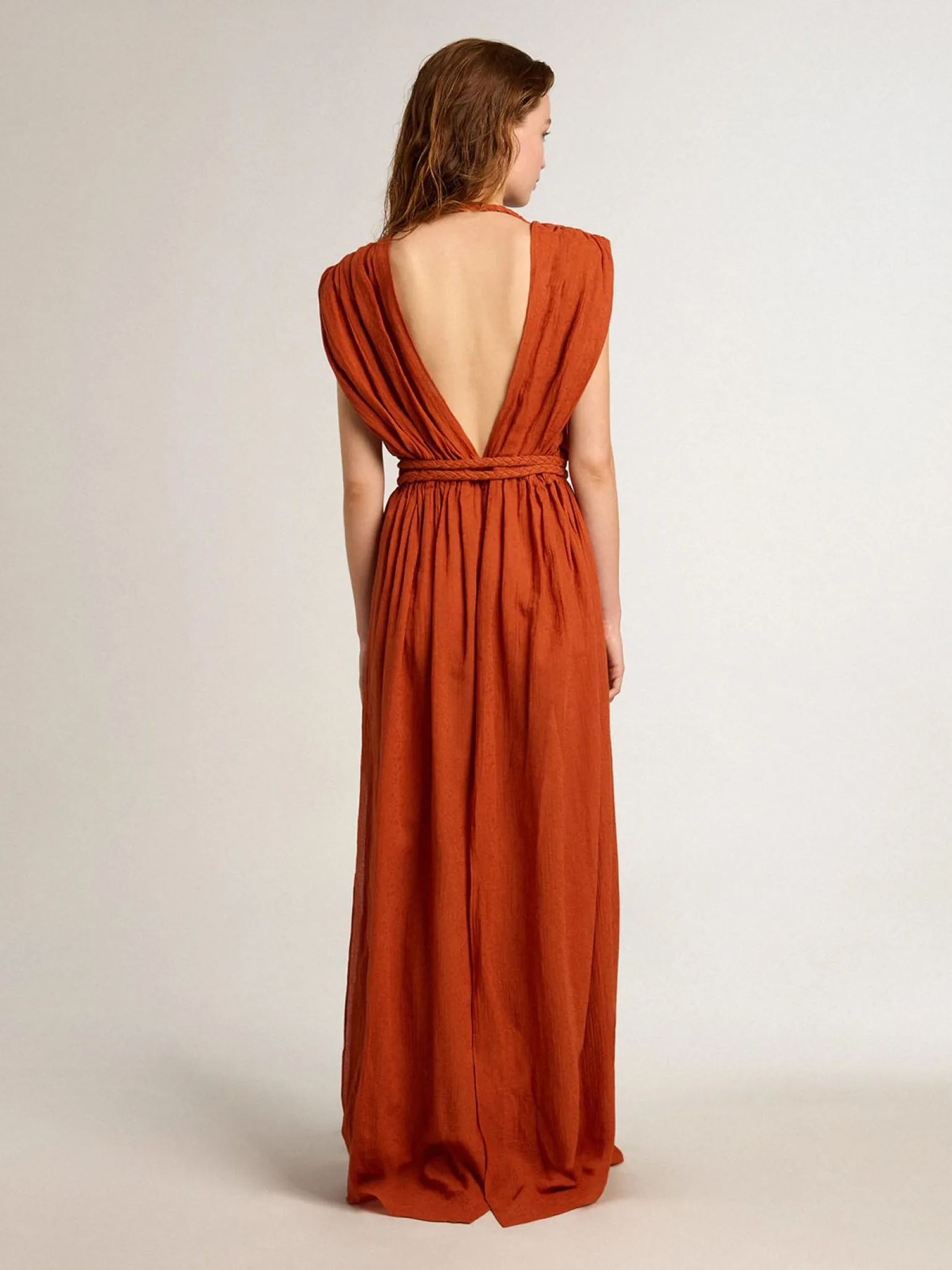 Shop Caftan de algodão jacquard vermelho coral MULHER Beachwear | Vestidos e macacões