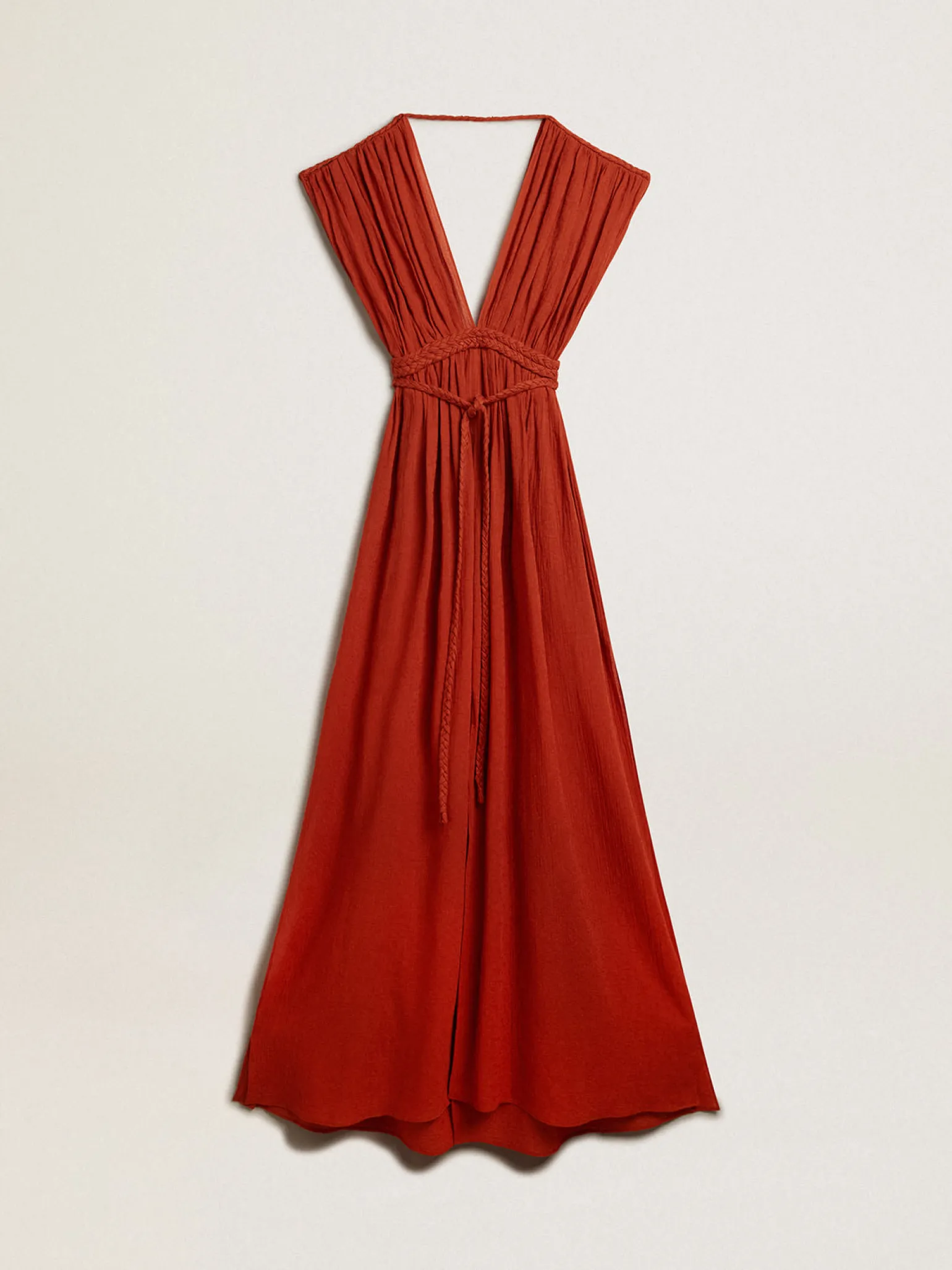 Shop Caftan de algodão jacquard vermelho coral MULHER Beachwear | Vestidos e macacões