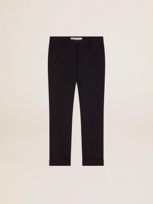 Discount Calça cigarete feminina de lã azul-escura MULHER Jeans e calças