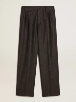 Cheap Calça de flanela de lã cinza escuro Jeans e calças