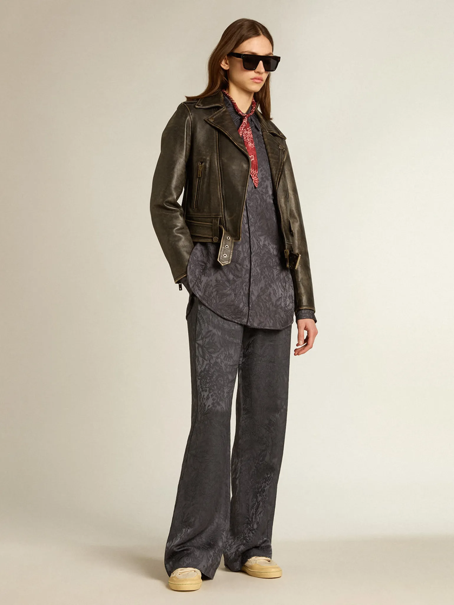 Clearance Calça de jacquard com estampa toile de jouy all over MULHER Jeans e calças