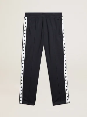 Best Sale Calça de jogging azul-escura com fita e estrelas em contraste Jeans e calças