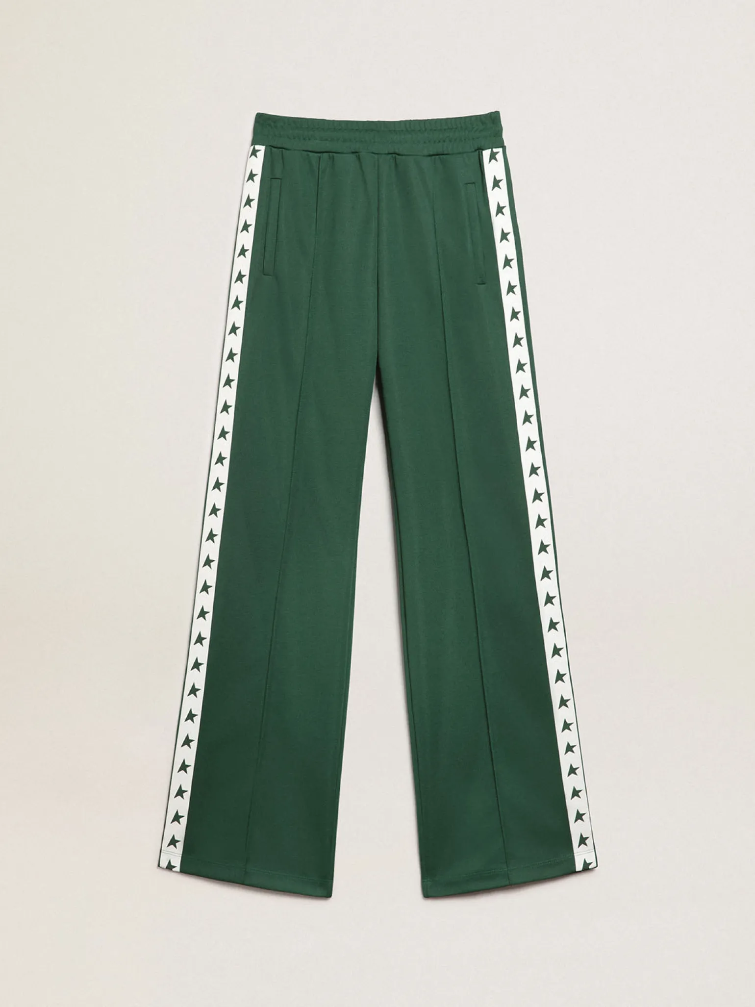 New Calça de jogging feminina verde brilhante com faixa e estrelas MULHER Jeans e calças