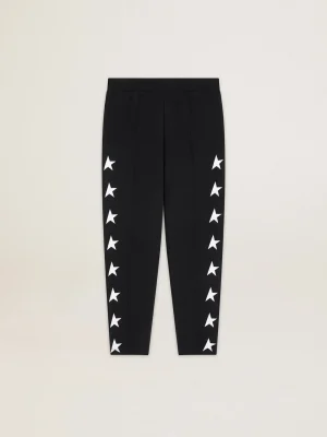 Clearance Calça de jogging masculina preta com estrelas brancas Jeans e calças