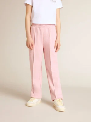 Online Calça de jogging rosa com estrela de glitter na frente Bottoms (4-12 years)
