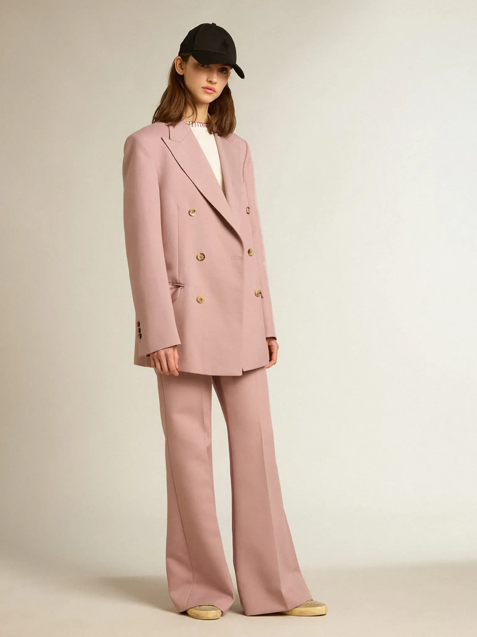 Online Calça de tecido rosa de alfaiataria MULHER Jeans e calças