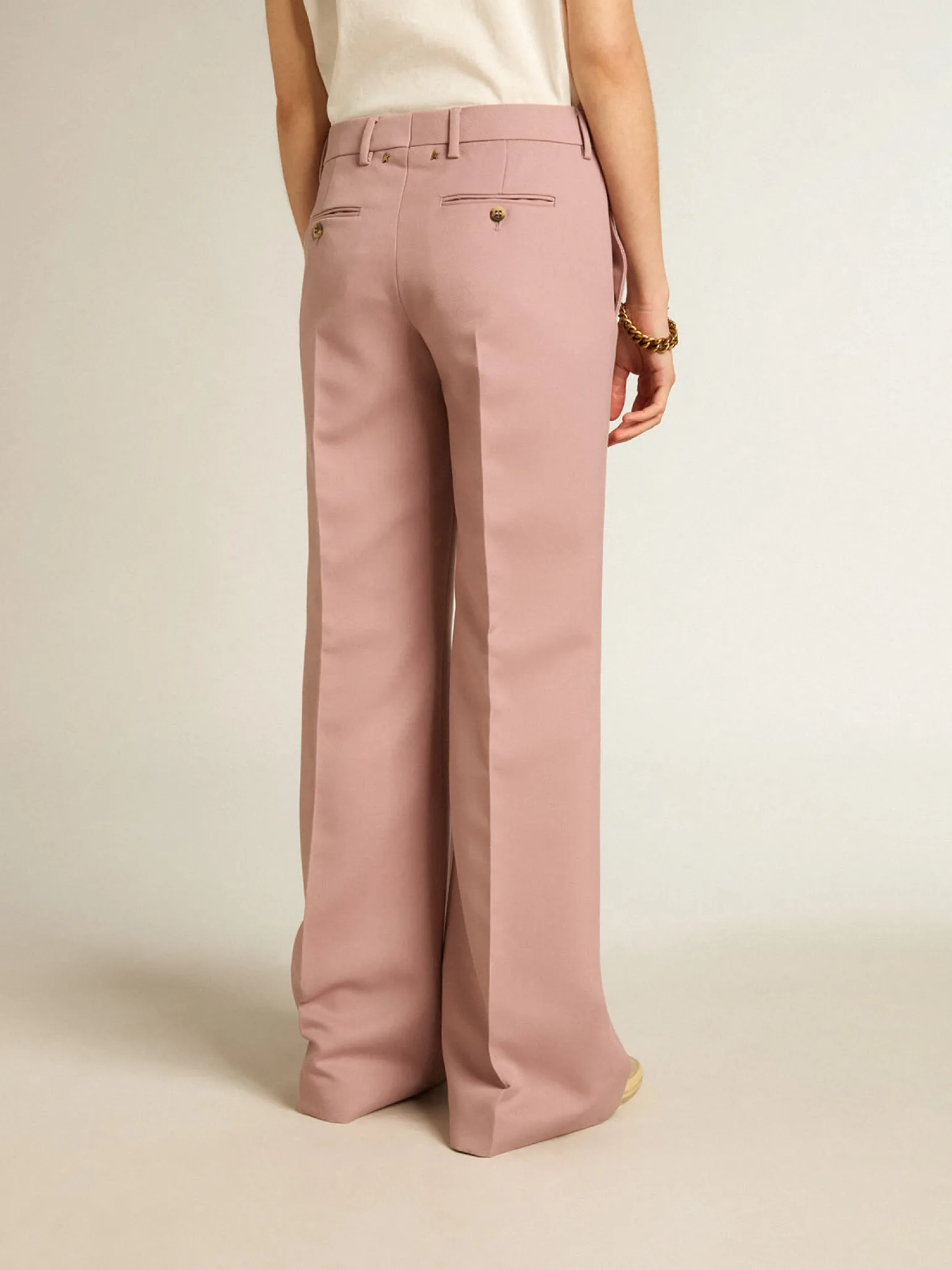Online Calça de tecido rosa de alfaiataria MULHER Jeans e calças