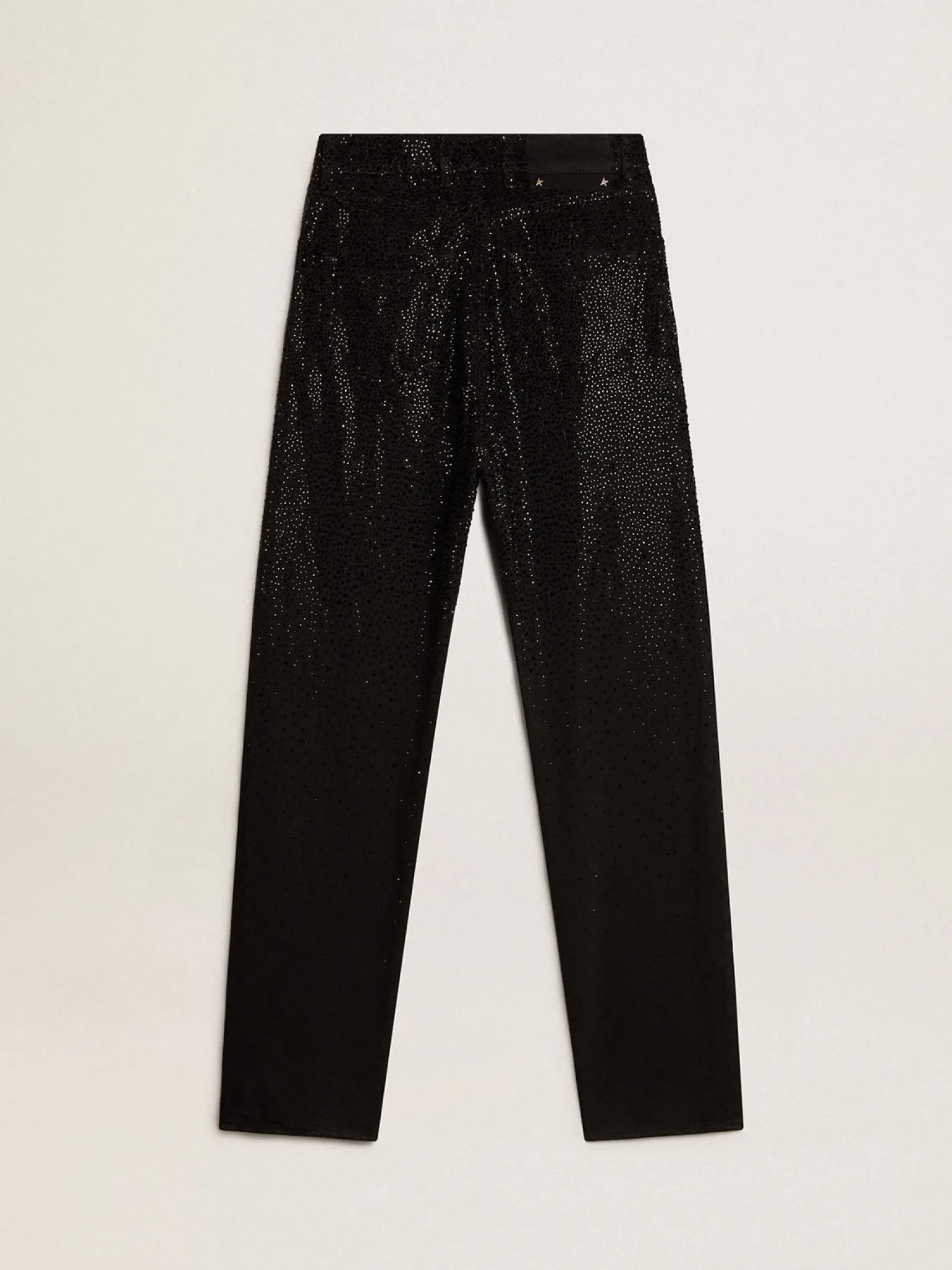 Cheap Calça feminina de jeans de algodão e cristais aplicados com efeito degradê MULHER Jeans e calças