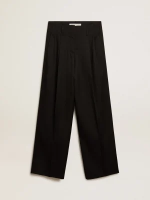 Best Calça feminina em gabardine de lã preta MULHER Jeans e calças