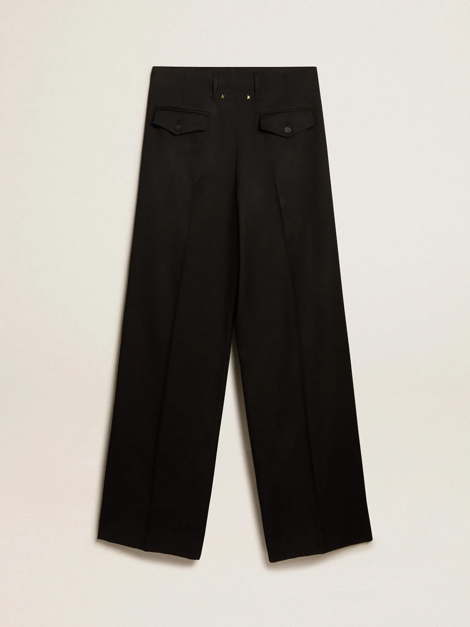 Best Calça feminina em gabardine de lã preta MULHER Jeans e calças