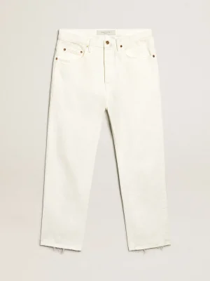 Flash Sale Calça jeans branca com efeito stonewashed Jeans e calças