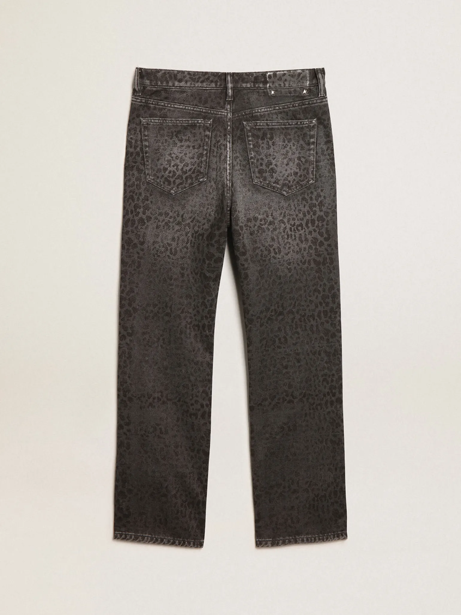 Flash Sale Calça jeans cinza feminina com estampa de leopardo MULHER Jeans e calças