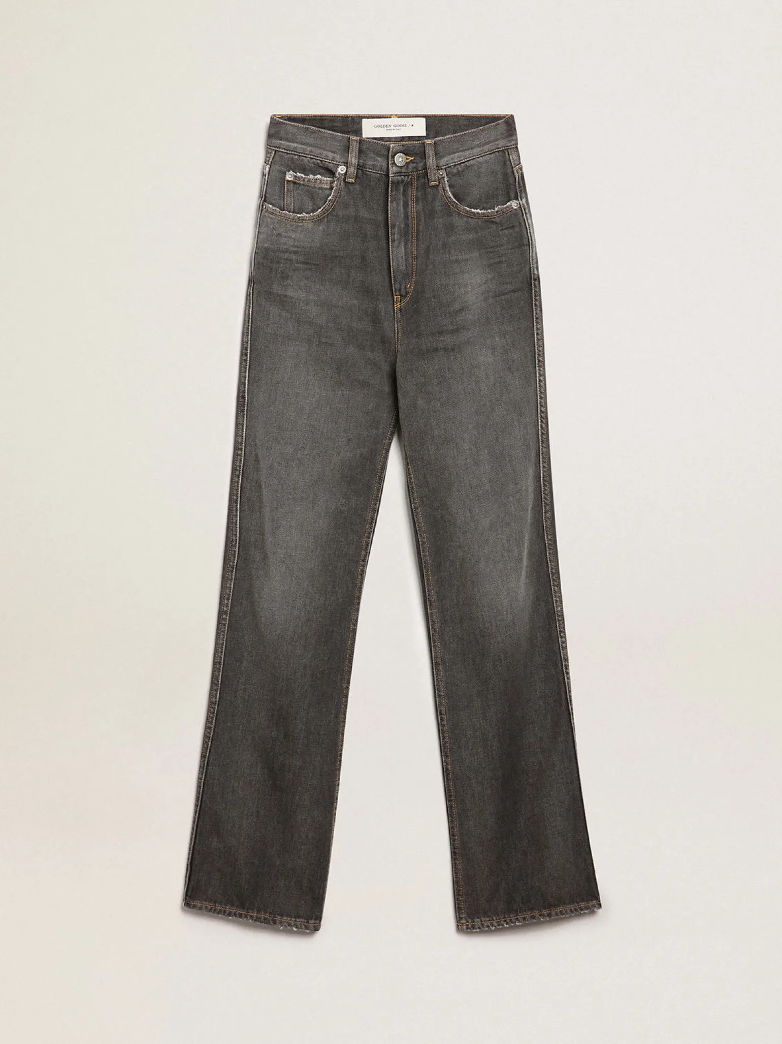 Outlet Calça jeans feminina preta com efeito desbotado MULHER Jeans e calças