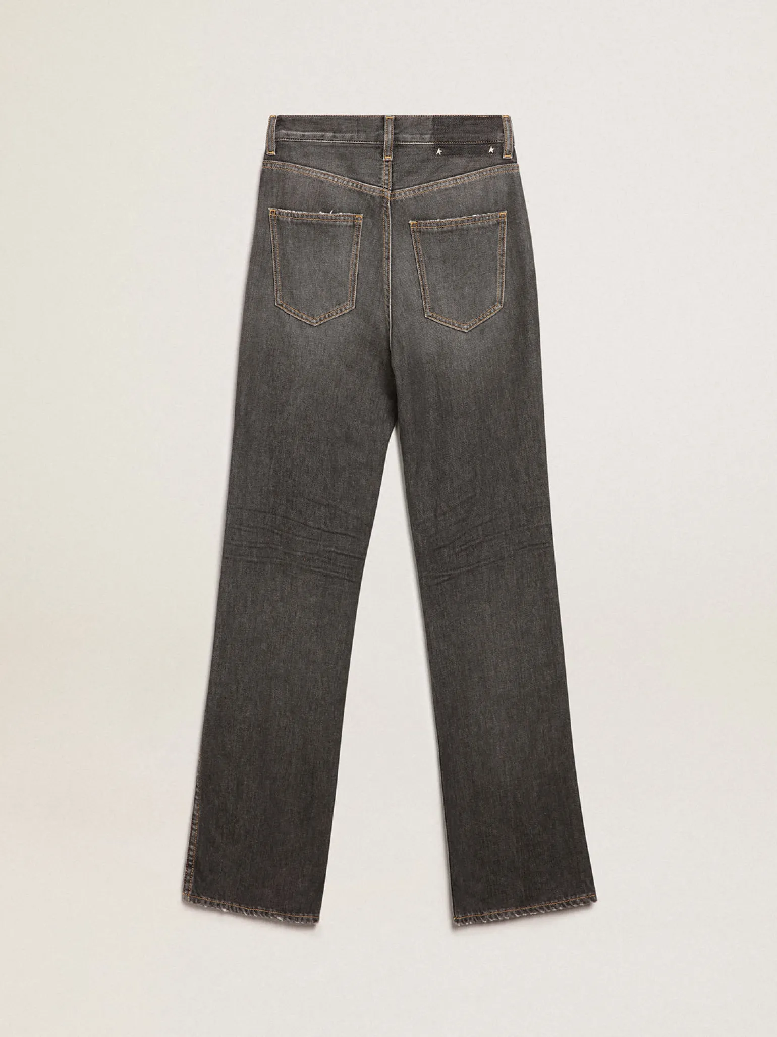 Outlet Calça jeans feminina preta com efeito desbotado MULHER Jeans e calças