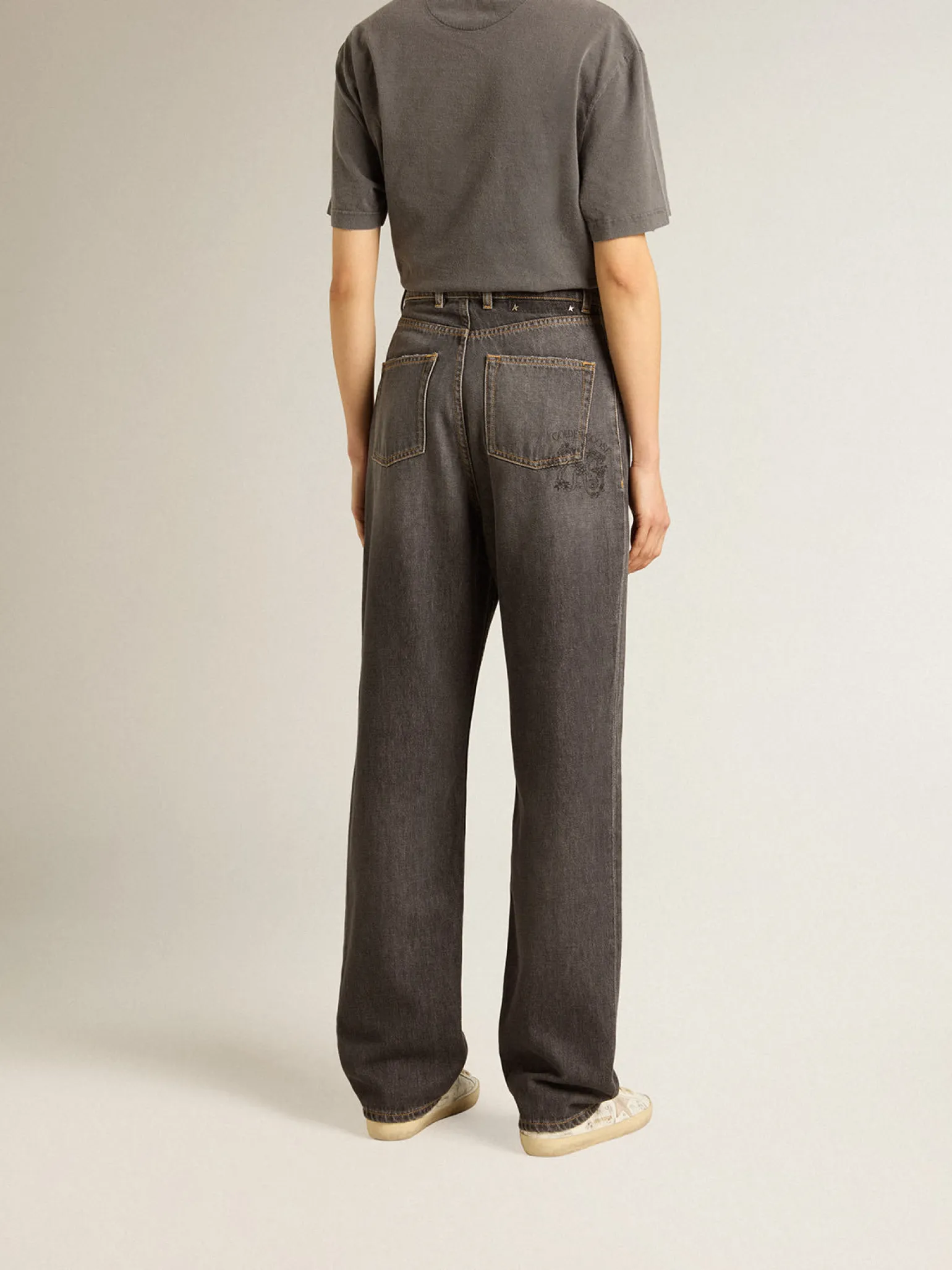 Discount Calça jeans preta feminina com bolso impresso MULHER Jeans e calças
